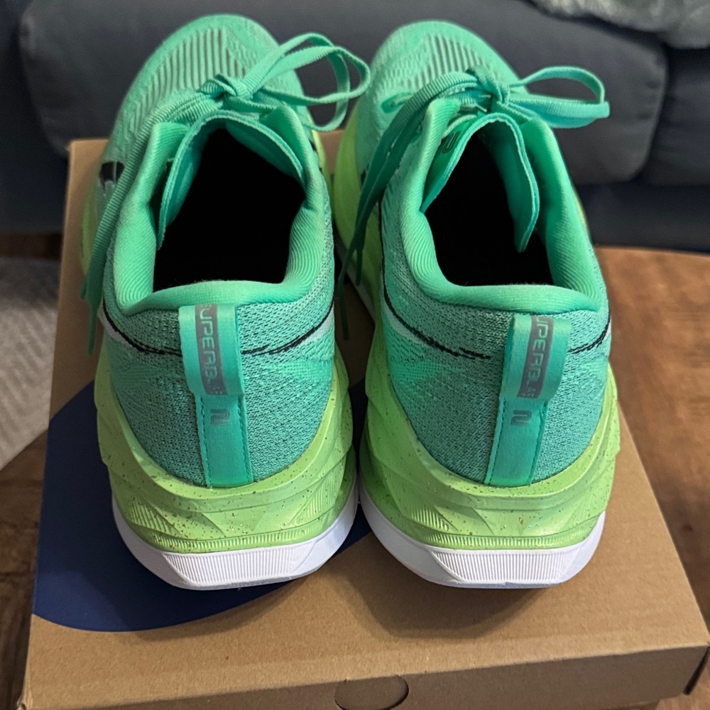 Asics superblast 2 Mint Green and Lime Knit Running Shoes - Picture 6 of 8